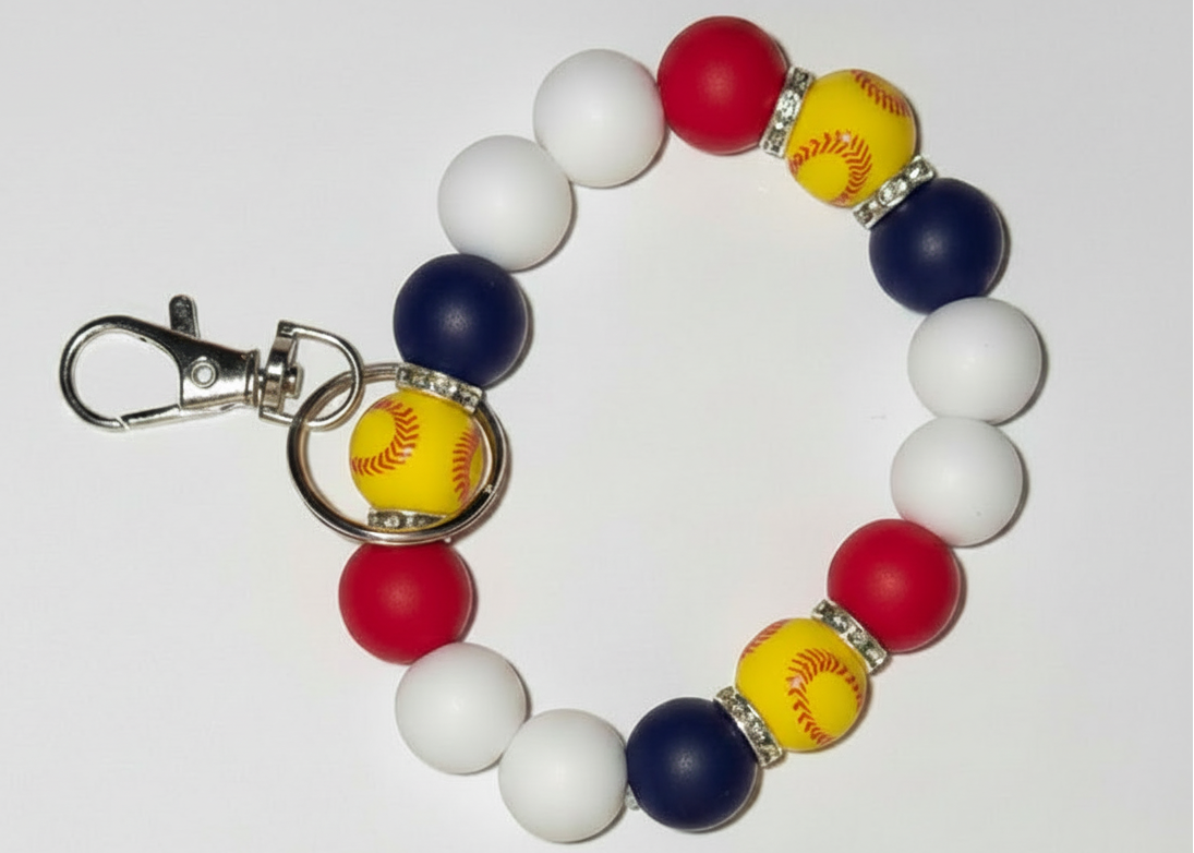 Silicone Bead Wristlet Keychains (Standard)