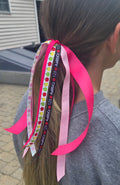 Customized School Themed Ribbon Hair Ties