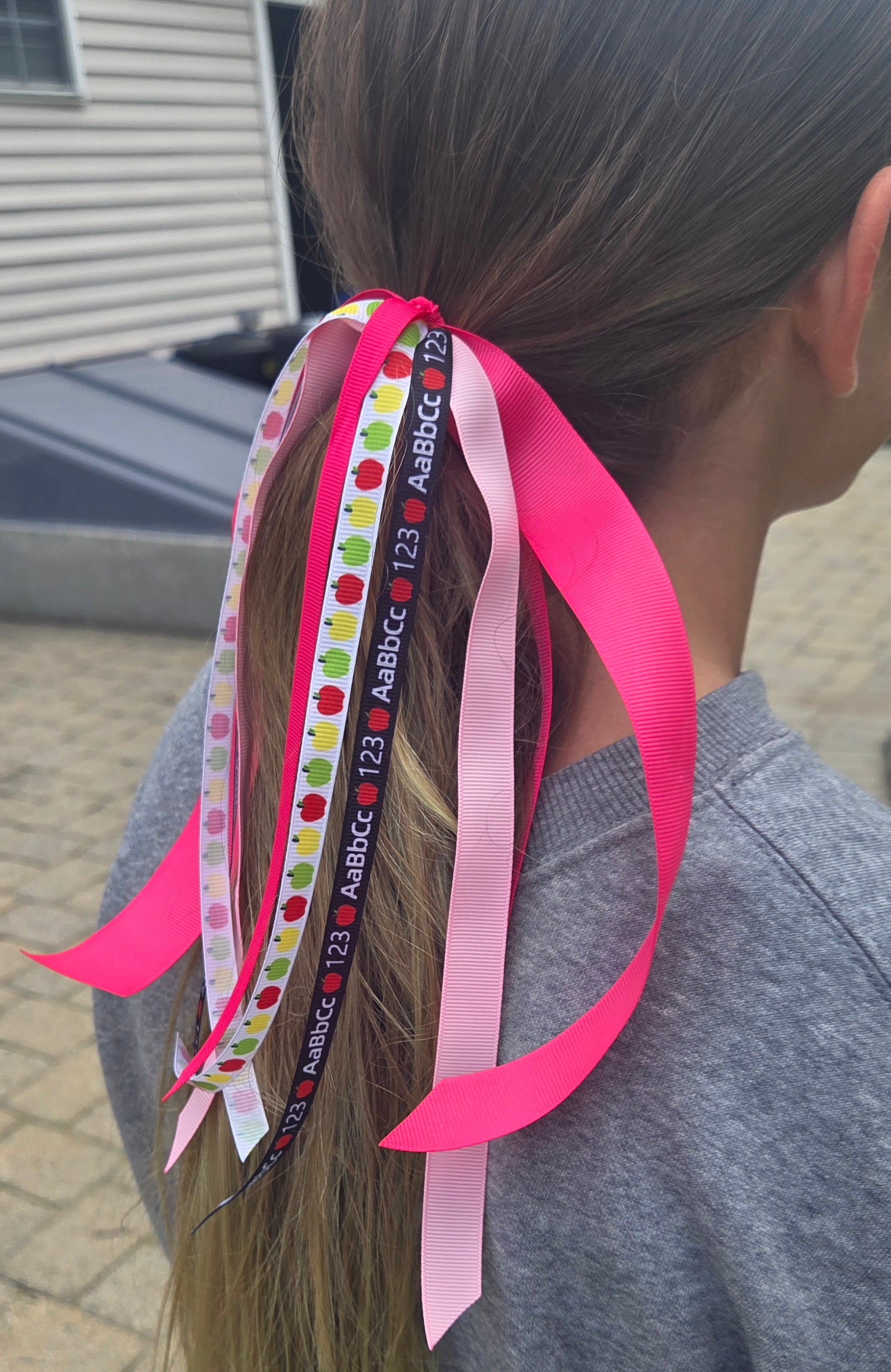 Customized School Themed Ribbon Hair Ties