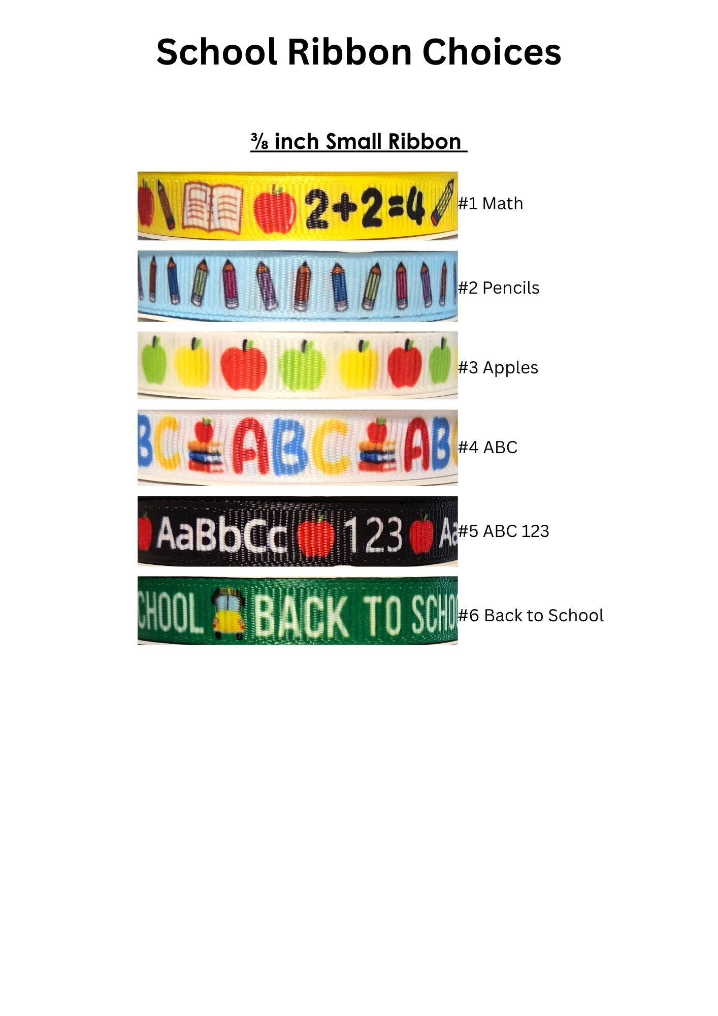 Customized School Themed Ribbon Hair Ties