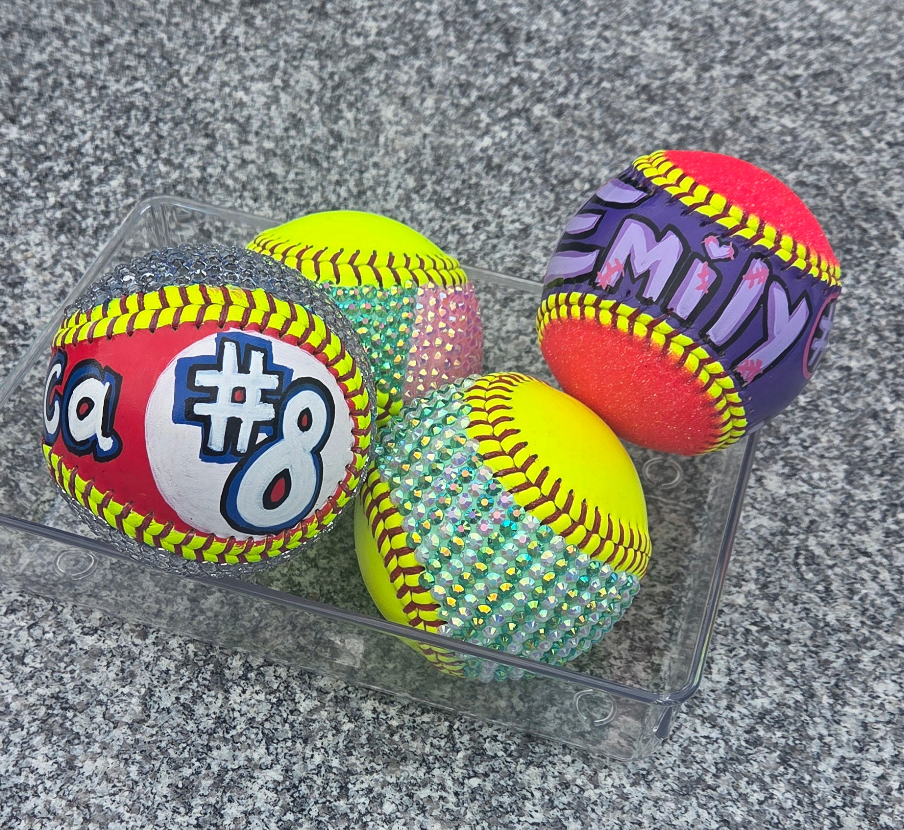 Personalized Bedazzled Softball